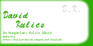 david kulics business card